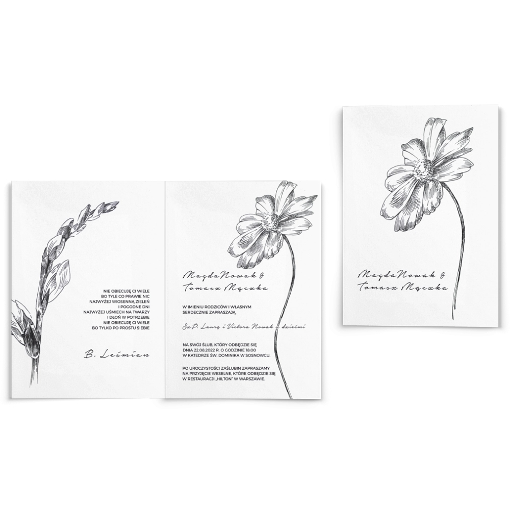 Zaproszenia ślubne Elia - Składane Motyw 4