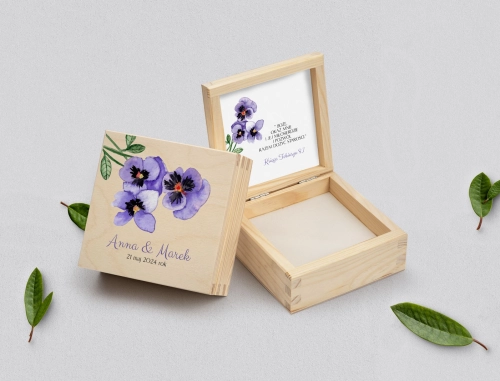 Pudełko na obrączki naturalne - Sweet Love Motyw 3