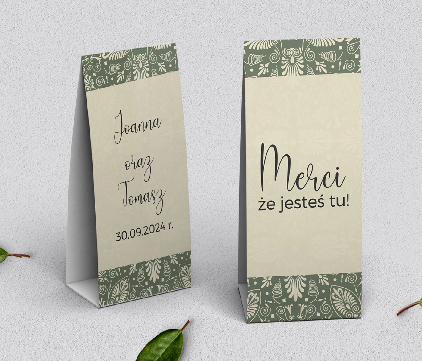 Podziękowanie Merci - Pudełeczko Vintage Motyw 2