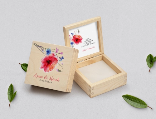 Pudełko na obrączki naturalne - Sweet Love Motyw 2
