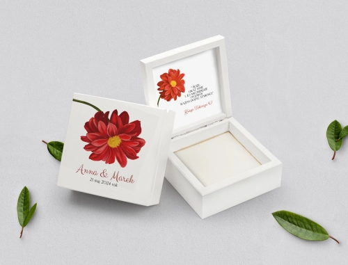 Pudełko na obrączki białe - Sweet Love Motyw 5