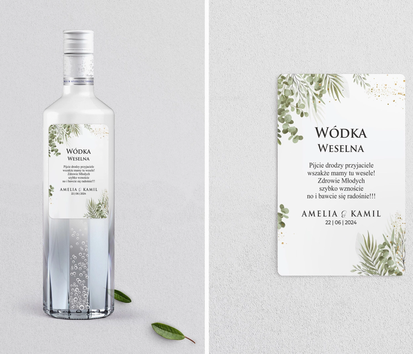 Naklejki na alkohol - Leaves Motyw 2