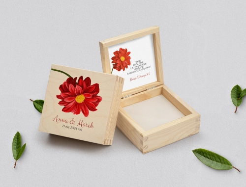 Pudełko na obrączki naturalne - Sweet Love Motyw 5