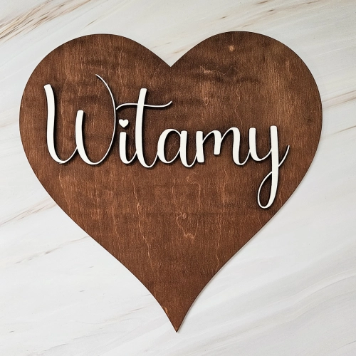 Drewniana Tablica Powitalna - Serce