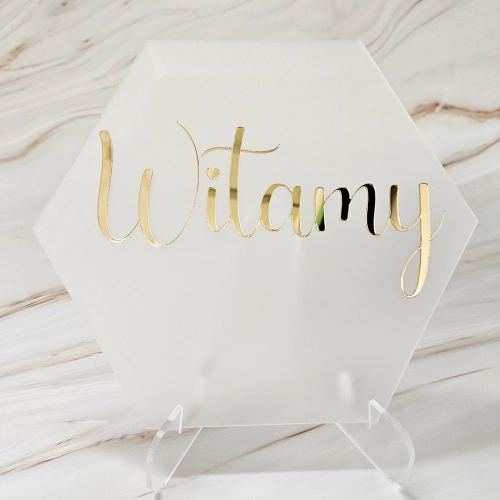 Akrylowa Tablica Powitalna - Heksagon