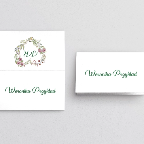 Winietki ślubne składane Heart of Flowers Motyw 3