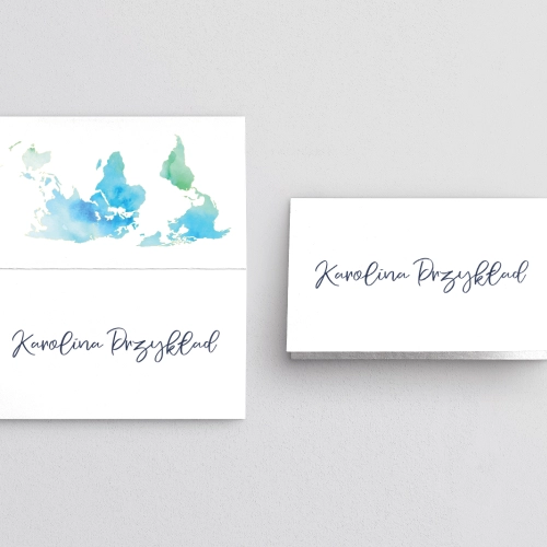 Winietki ślubne składane Mapa Motyw 1