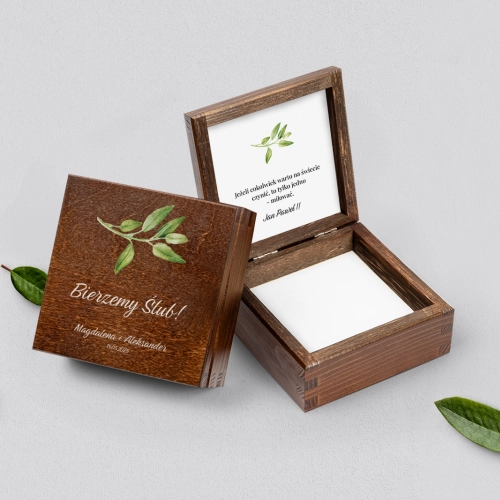Pudełko na obrączki brązowe - Nature Motyw 2