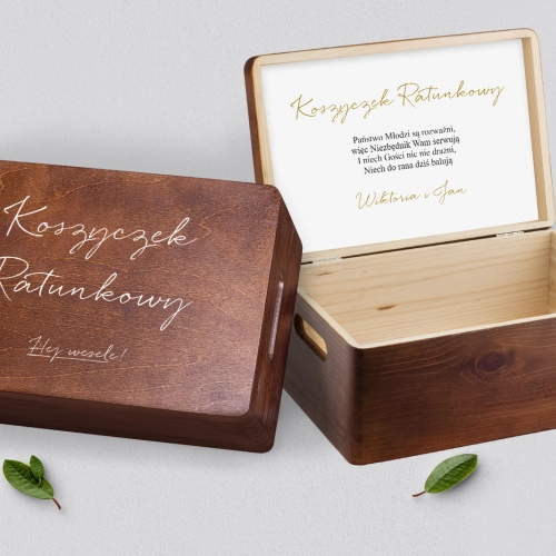 Koszyczek ratunkowy weselny brązowy - Golden Elegance