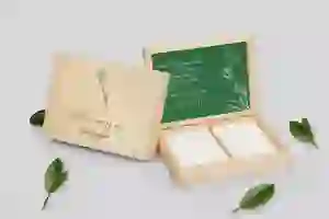 Pudełko na obrączki prostokątne naturalne - Papers Motyw 1