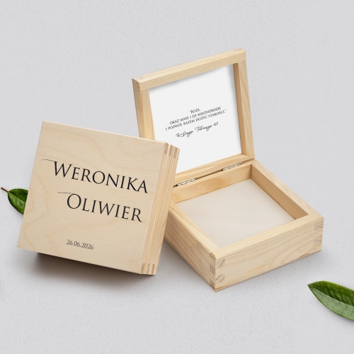 Pudełko na obrączki naturalne - Minimalistyczne Motyw 2