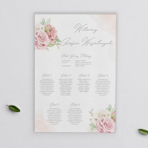 Plan stołów weselnych na płótnie Lili - Motyw 3