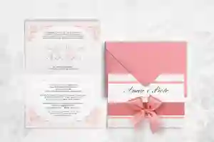 Zaproszenie ślubne Ornaments - Różowe