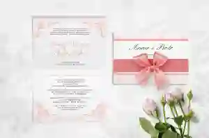 Zaproszenie ślubne Ornaments - Różowe