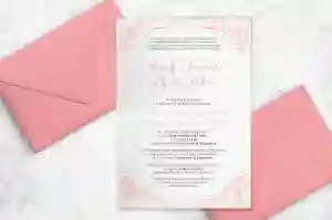 Zaproszenie ślubne Ornaments - Różowe