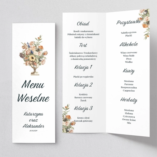Menu Weselne Rustic Summer - Motyw 2