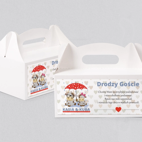 Pudełko na ciasto weselne Uroczy Deszcz Motyw 3