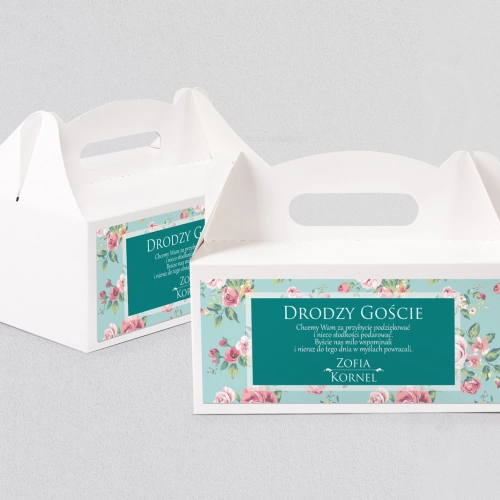 Pudełko na ciasto weselne Kwiatowe Pole Motyw 1