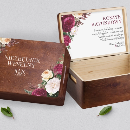 Koszyczek ratunkowy weselny brązowy - Fabello Motyw 1