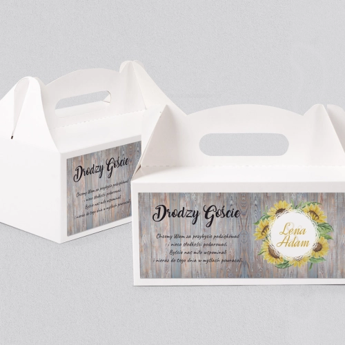 Pudełko na ciasto weselne Rustical Motyw 4