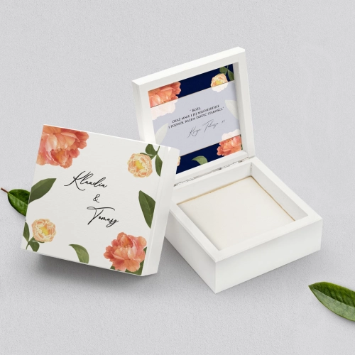 Pudełko na obrączki białe - Loveletter Motyw 5