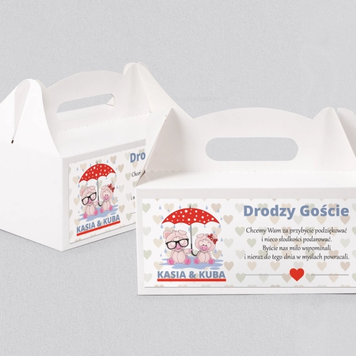 Pudełko na ciasto weselne Uroczy Deszcz Motyw 10