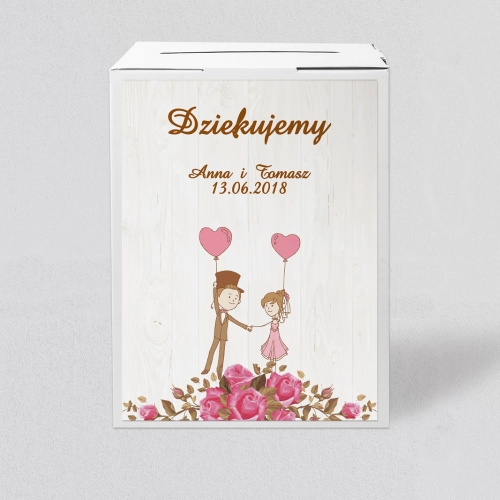 Pudełko na koperty i pieniądze Naturalna Miłość Motyw 3