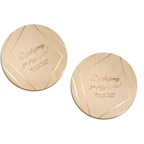 Magnes Okrągły - Marmur & Złoto - Motyw 1