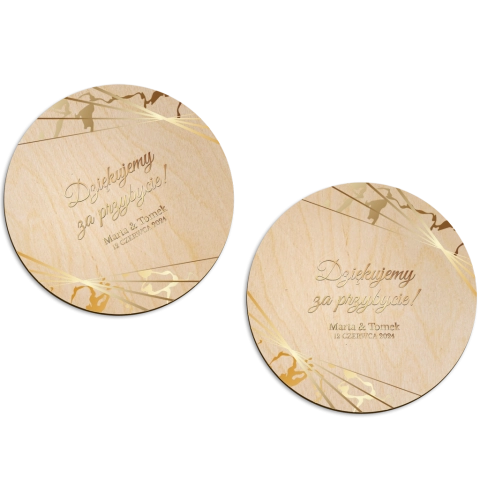 Magnes Okrągły - Marmur & Złoto - Motyw 4