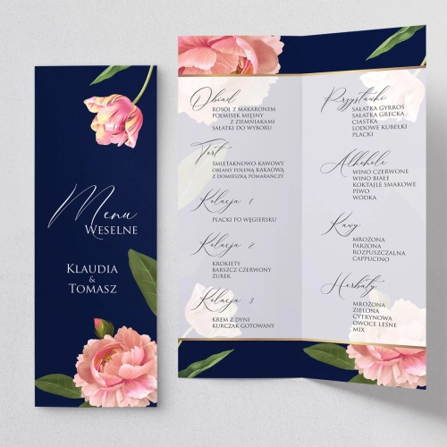 Menu Weselne Loveletter - Motyw 6