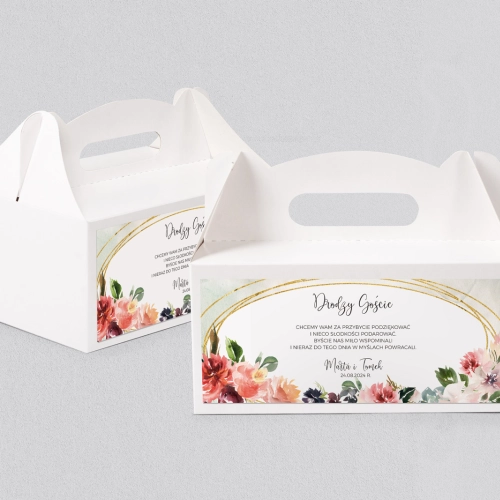 Pudełko na ciasto weselne Spring Love - Motyw 2