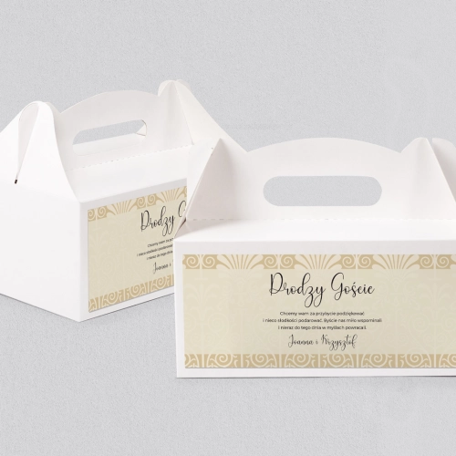 Pudełko na ciasto weselne Vintage - Motyw 1