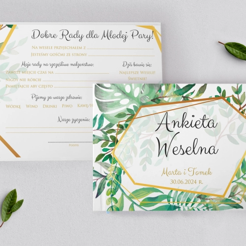 Ankieta Weselna - Flowers & Frame Motyw 2