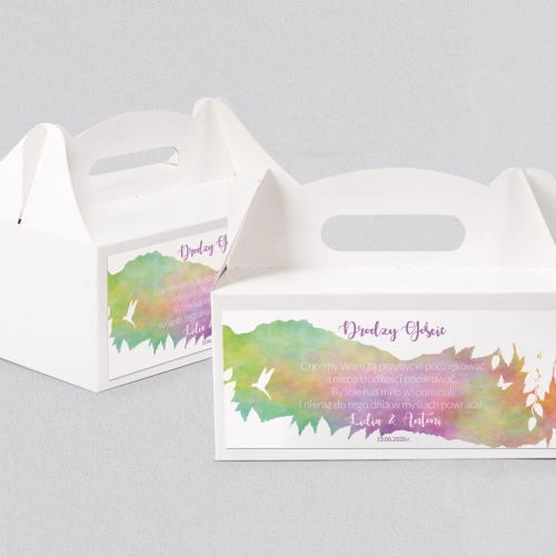 Pudełko na ciasto weselne Stylish Motyw 10