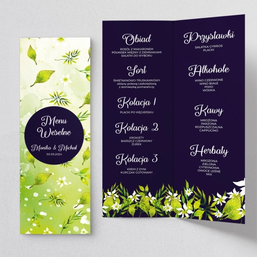 Menu Weselne Wildflowers - Motyw 3