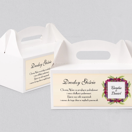 Pudełko na ciasto weselne Love Motyw 18