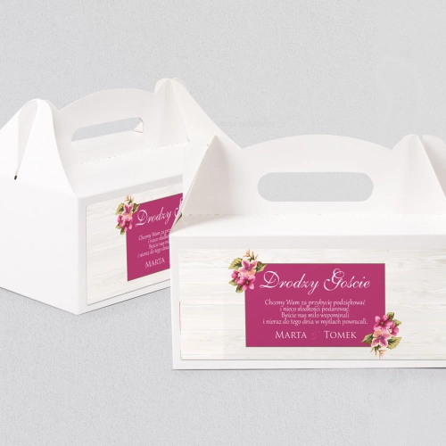 Pudełko na ciasto weselne Biała Stodoła - Motyw 3