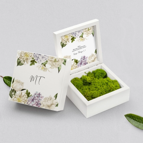 Pudełko na obrączki białe - Ofelia Motyw 2