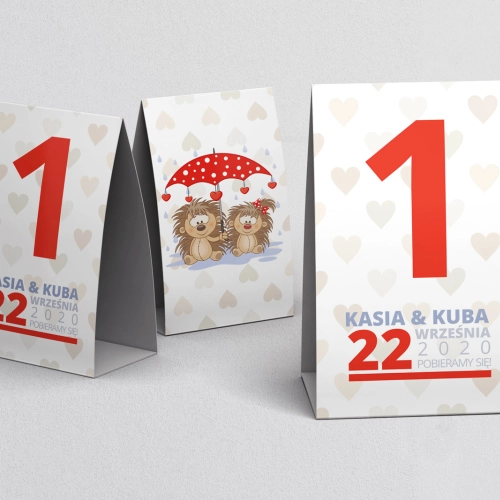 Numerki na stół Uroczy Deszcz Motyw 16