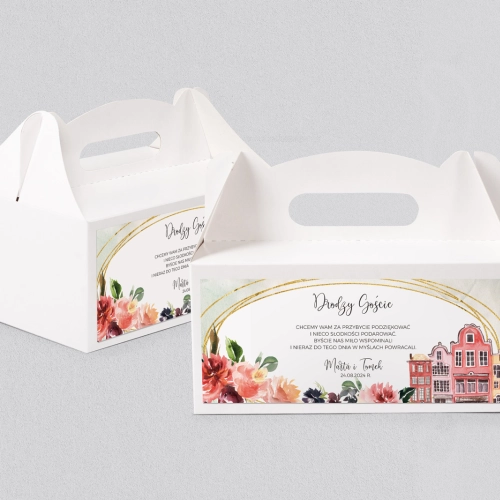 Pudełko na ciasto weselne Spring Love - Motyw 5