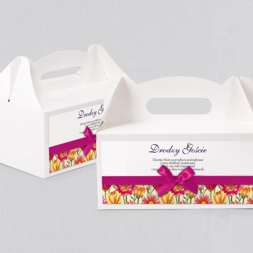 Pudełko na ciasto weselne Laura Motyw 1