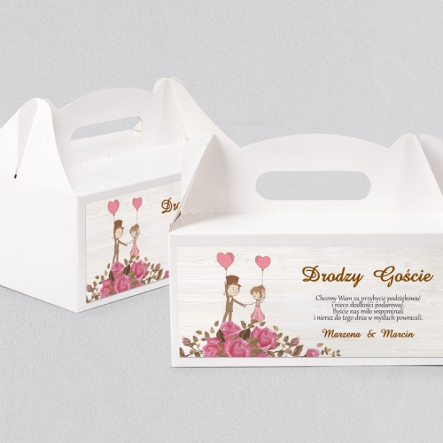 Pudełko na ciasto weselne Naturalna Miłość Motyw 3