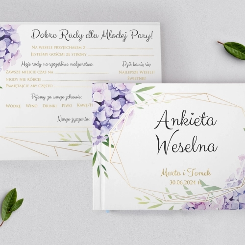 Ankieta Weselna - Flowers & Frame Motyw 1