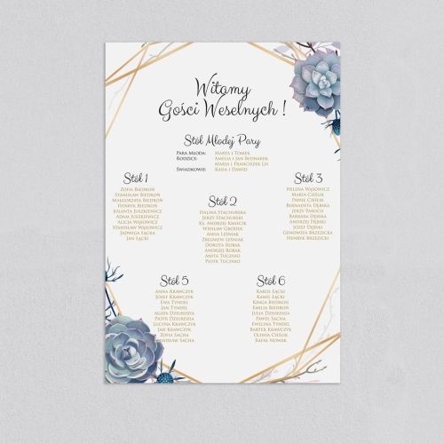 Plan stołów weselnych Flowers & Frame - Motyw 6