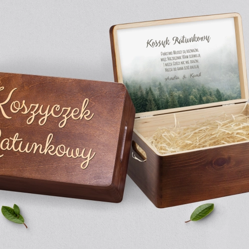 Koszyczek ratunkowy weselny brązowy - Forest - Motyw 2