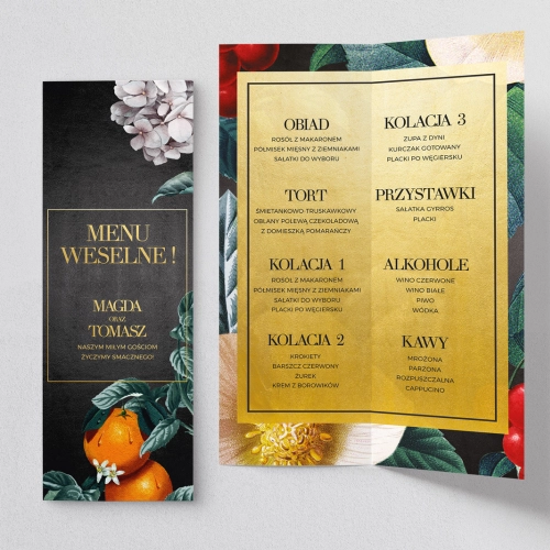 Menu Weselne Amore - Motyw 2