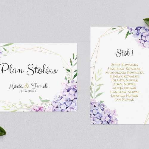 Plan Stołów - Karteczka Flowers & Frame Motyw 1