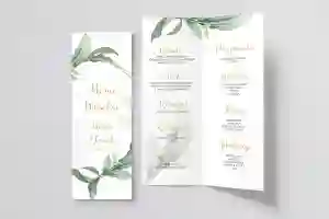 Menu Weselne Liście - Motyw 3