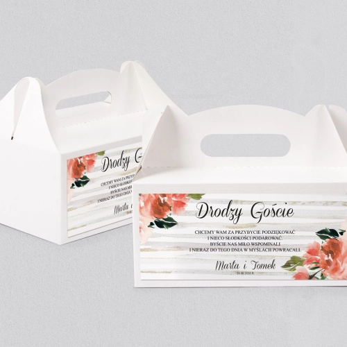 Pudełko na ciasto weselne Akwarelka - Motyw 2