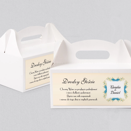 Pudełko na ciasto weselne Love Motyw 9